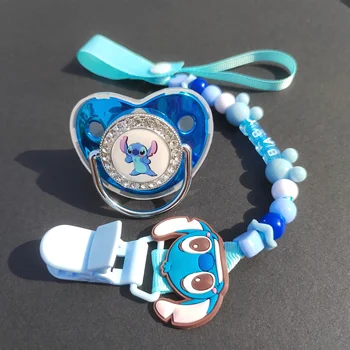 2024 Hot Koop Babyfopspenen en Fopspeen Clips BPA Gratis BPA Stitch Siliconen Babyfopspeen Goud Bling Pasgeboren Nep Fopspeen 0-24M