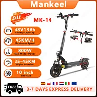 MX-14 E-Scooter 800W 48V13AH Battery Double Braking Electric Scooter Adults 10-inch Off-road Tire City Fold Electric Skateboard