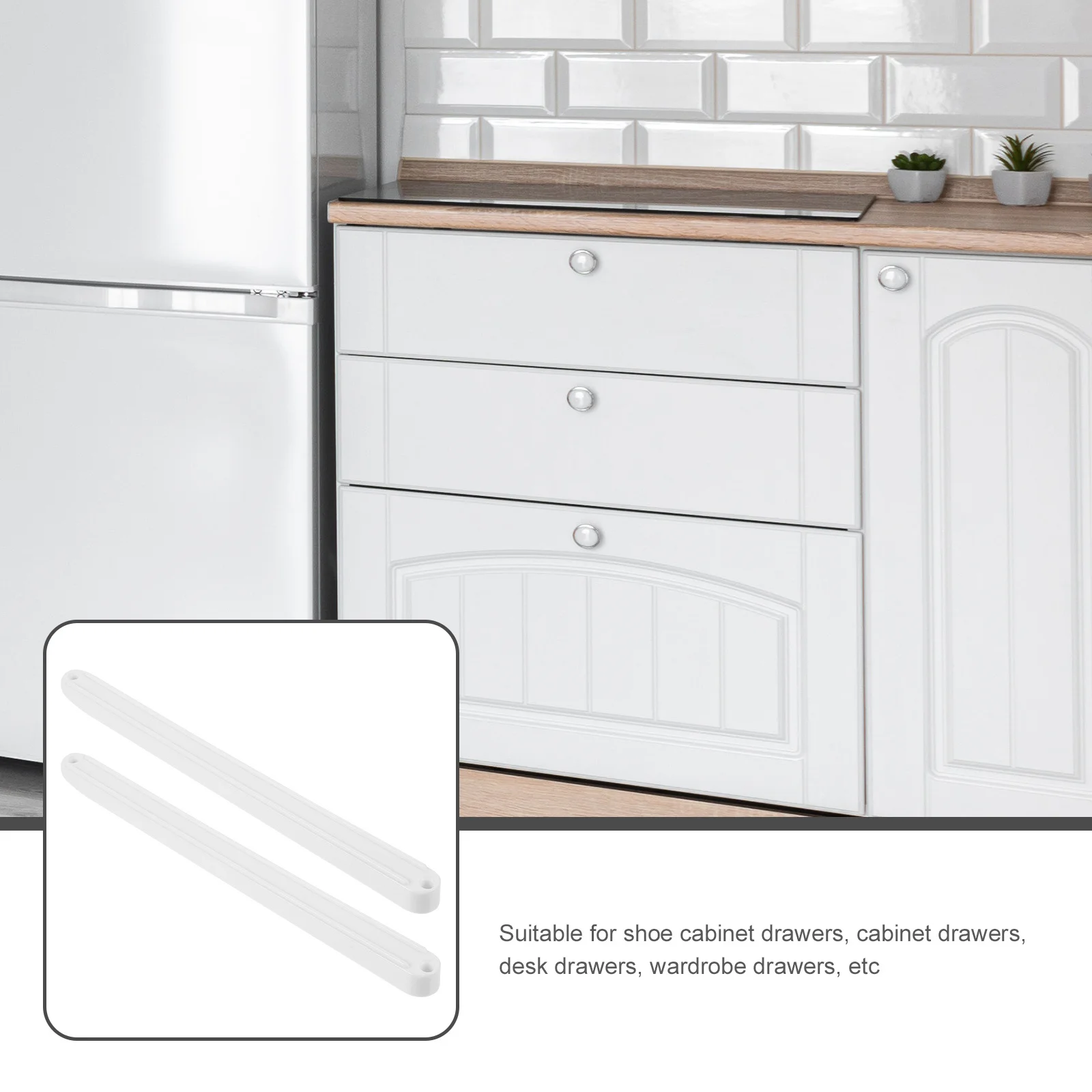 

1 set 1 Set 235Mm Plastic Slides Smooth Side Mount Cabinet Drawer Guides Durable Drawer Track Replacement For Furniture