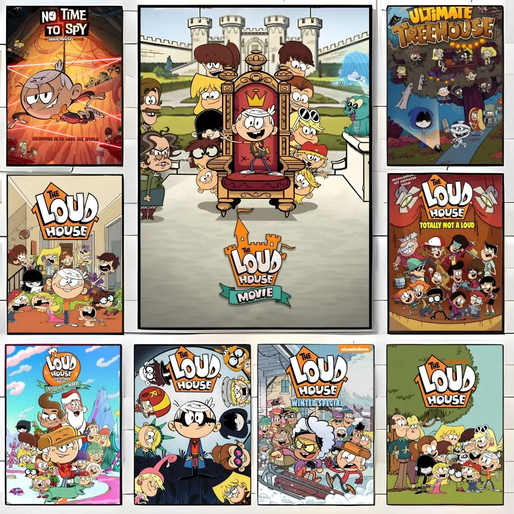 Anime T-The Loud House Poster, Wandkunstdruck, geeignet für Wohnzimmer, Schlafzimmer, Bar, Salon, Heimdekoration, Geschenk