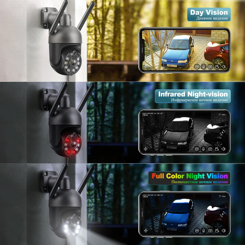 Techage HD 3MP Wireless Camera System Outdoor Wifi IP Camera Two-way Audio Record Human Detetcion Home Security CCTV Video P2P