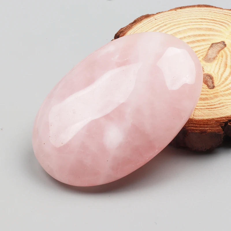 7*5 cm Big Soap Stone Natural Rose Quartz Healing Massage Handle Piece palm stone Raw Crystal Craft Chakra Feng Shui Home Decor