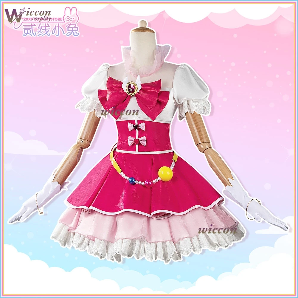 Cure Miracle Asahina Mirai Cosplay Costume Cos Pink kawaii Lolita dress Pretty Cure Haruka Cosplay Suit with Wig Shoes - view 3