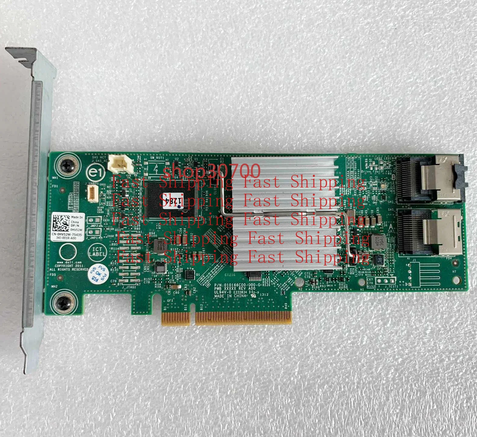 A=FOR Dell HV52W PERC H310 8-Port SAS 6Gbps PCIe 2.0 x8 RAID Controller 0HV52W100%