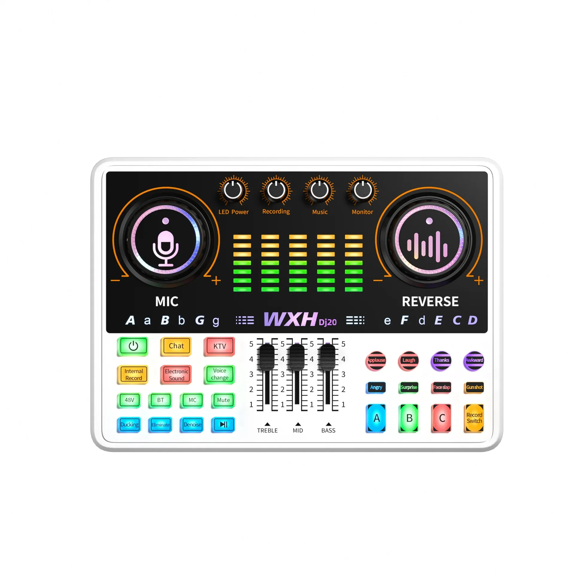 DJ20 Sound Card WXH100 Microphone Podcast Equipment Live Broadcasting Music Recording Mixer Mic Kit Condenser Soundcard Set