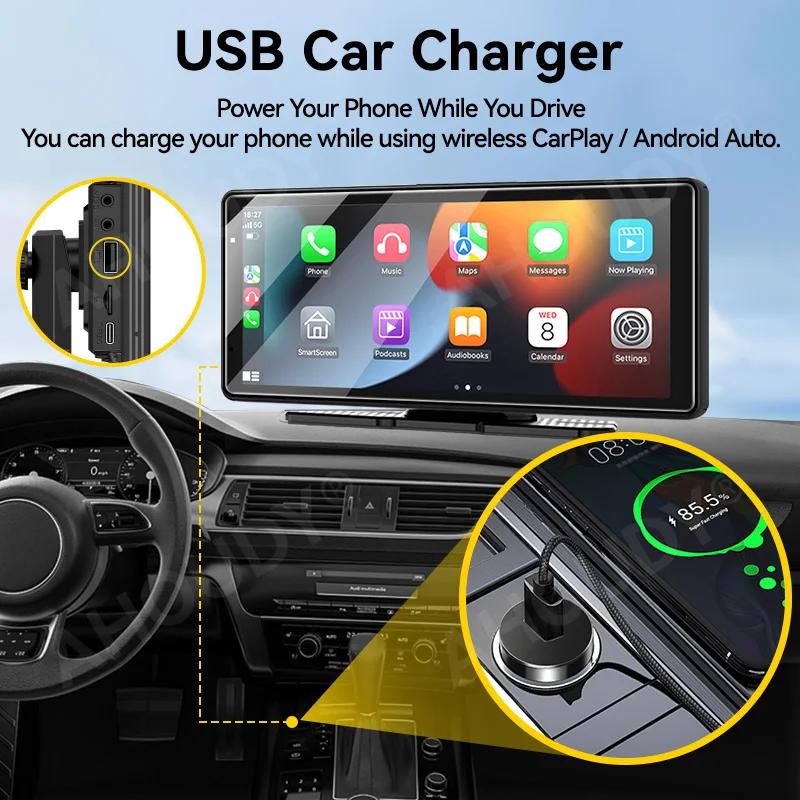 VENBES 10.26 Inch Car Radio Wireless CarPlay Android Auto IPS