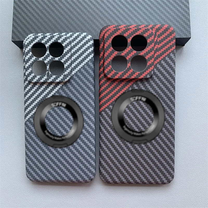 Luxury For Magsafe Leather Shockproof Case For Xiaomi 14 13T 13 Pro Magnetic Ring Holder Wireless Charging Cover For Xiaomi14