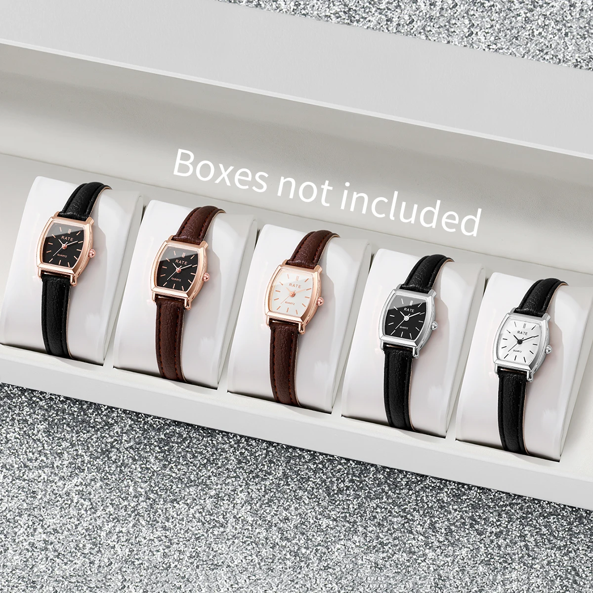 5 قطعة/المجموعة أزياء صغيرة الهاتفي النساء الساعات عارضة حلقة من جلد التناظرية كوارتز ساعة Reloj Mujer الفتيات ساعة هدية (بدون صندوق)