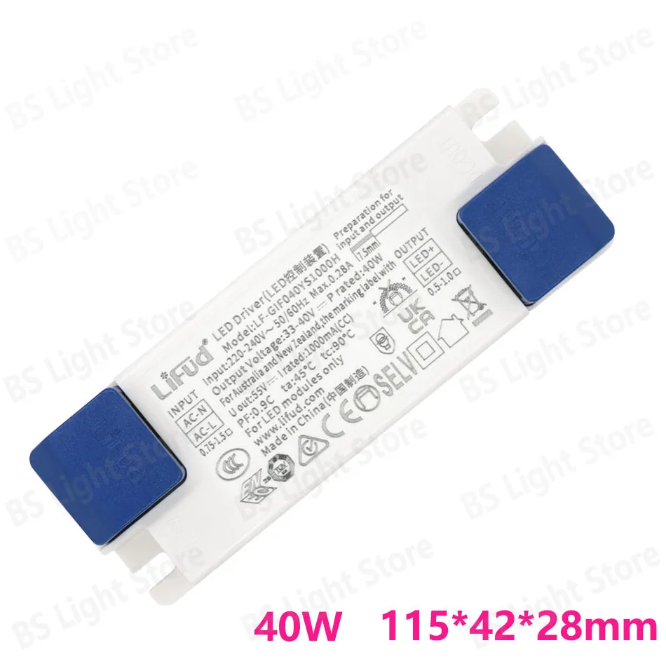 30 40V LED-Treiber 220-240V LED-Netzteil Transformator 30W 32W 40W 42W 48W 60W Flimmerfrei LF-GIRxxxYS Serie-LiFud Netzteil