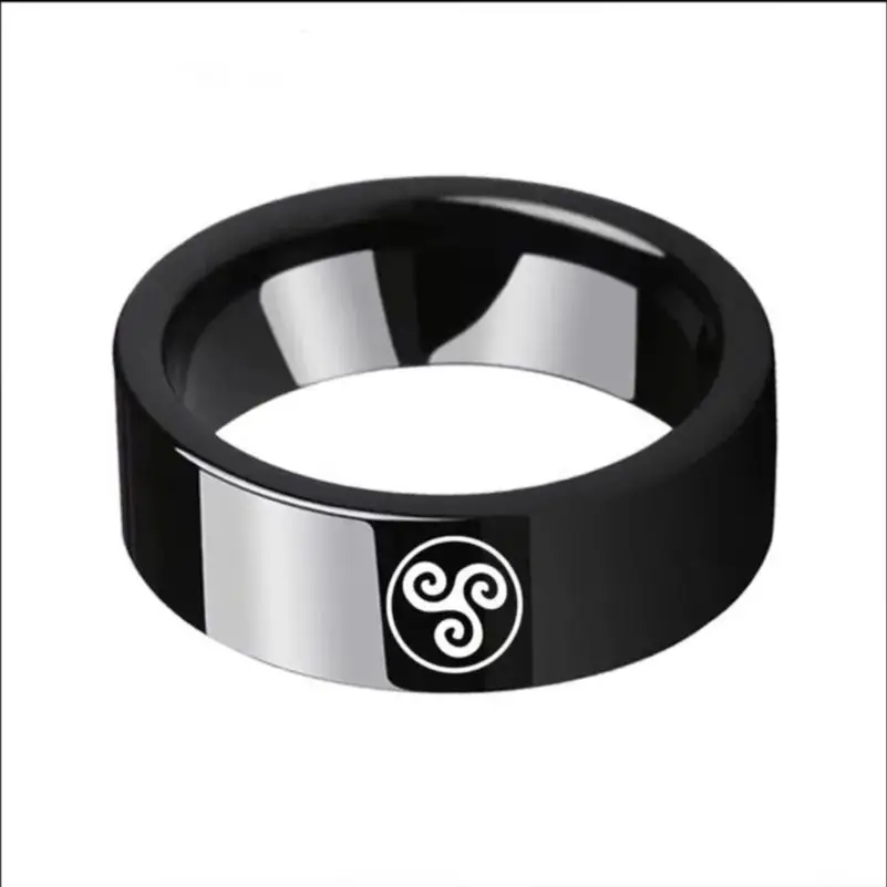 Stainless Steel Teen Wolf  Ring 8mm Triskele Triskelion Allison Argent Movie Men and Women Jewelry