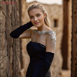 TOPQUEEN Fashion Shoulder Chain Tassel Body Jewelry Bridal Shawl Bolero Chain Sexy Cape Jacket Necklace Customizable SG23A