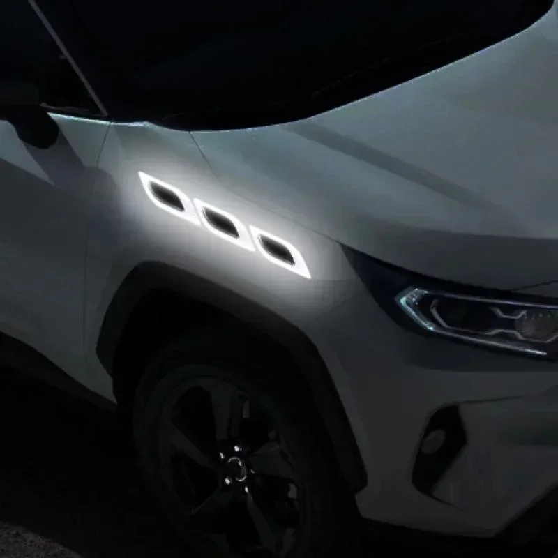 6pcs/Set Car Reflective Waterproof Stickers Anti-Scratch Safety Warning Sticker for Motor Truck Auto Exterior Decor Accessories