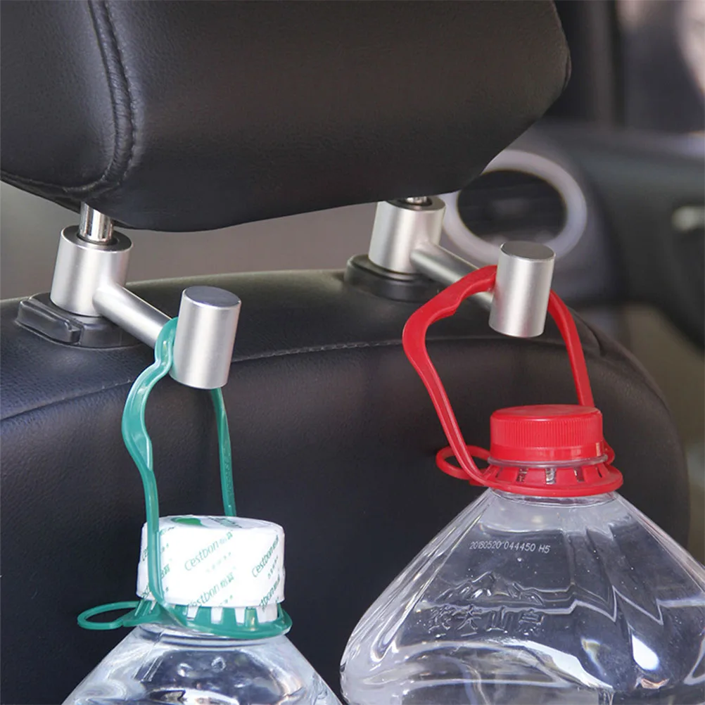 

Car Headrest Hooks Durable Storage Organizer Silver Seat Back Hangers Premium Material Grocery Clothes Umbrella Holder Car