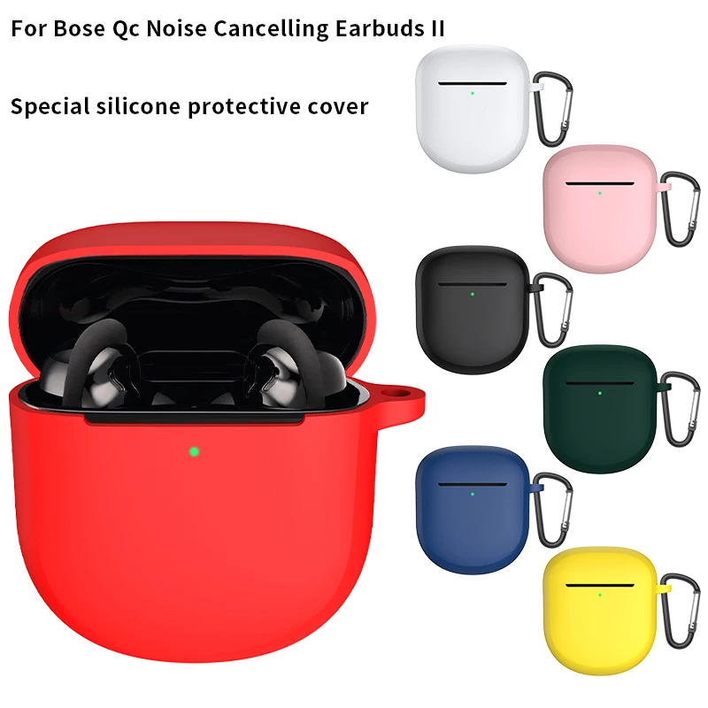 For Bose QuietComfort Earbuds 2 Silicone Earphone Case Soft Full Protective Cover Anti‑Drop Dust‑Proof Portable Earbuds Shell