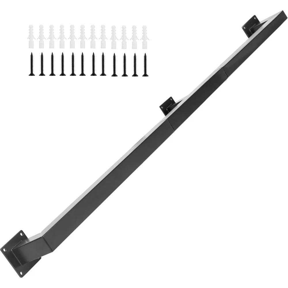 

Square Tube Handrail, Wall Mount Industrial Modern Staircase Handrail for Indoor Outdoor Steps, 600lbs Load Capacity