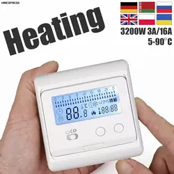 Termostato 3a/16a da sala de aquecimento, 100/240v para o aquecimento de água/aquecimento elétrico e caldeira a gás