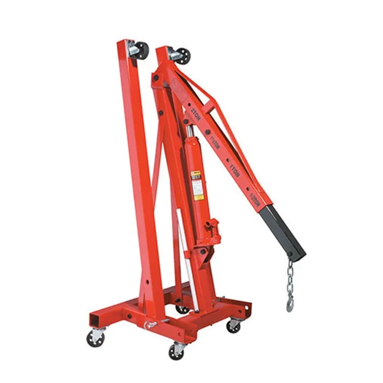 Hydraulic Jack, Heavy-duty 2T, Foldable Portable Manual Crane, Engine Workshop Crane, Industrial Use, Carried with the Vehicle