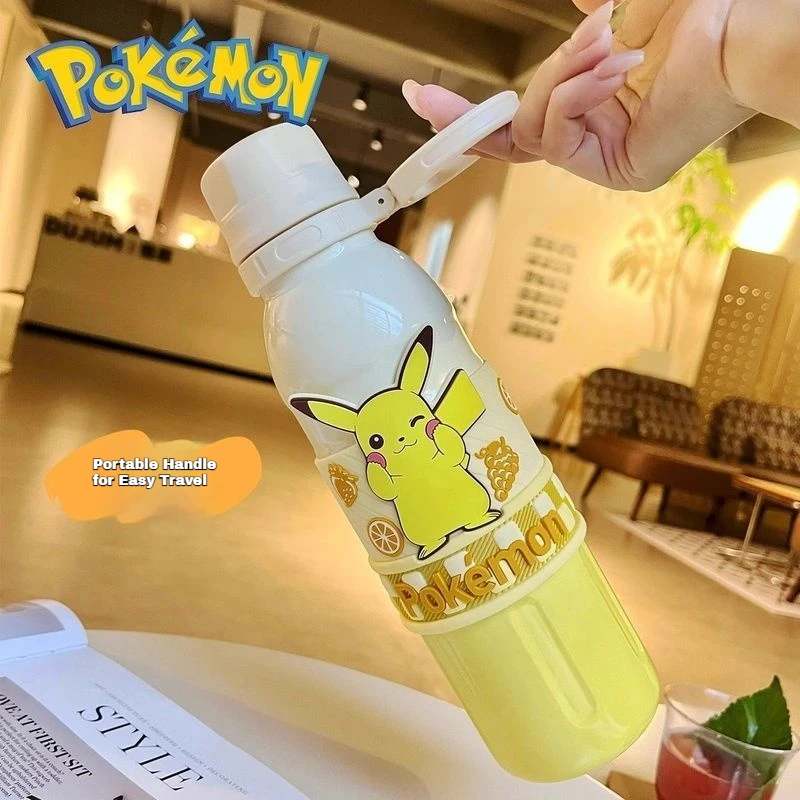 البوكيمون بيكاتشو أنيمي Kawaii 700mL 304 الفولاذ المقاوم للصدأ سعة كبيرة كوب معزول مع القش مفاجأة هدية لمحبي أنيمي