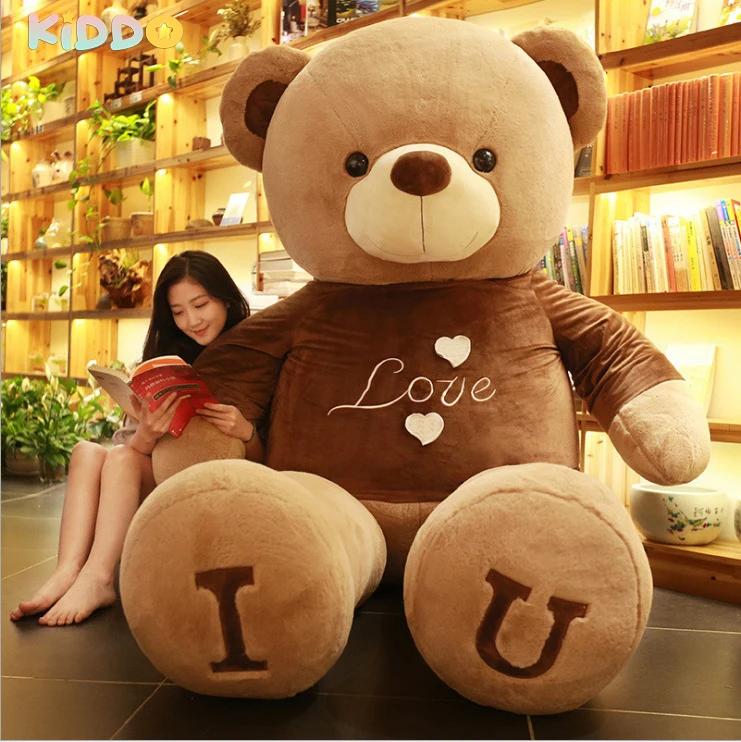 

Giant 80/100cm Soft Teddy Bear Plush Toys Brown Bear Super Heart Hugging Pillow Cushion Valentine's Day Birthday Gift Girlfriend