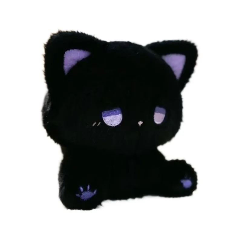 Amour ours muet en peluche chat poupée moelleux blanc noir chaton doux Animal en peluche poupée mignon sommeil jouets chat en peluche jouet Emo ours jouet