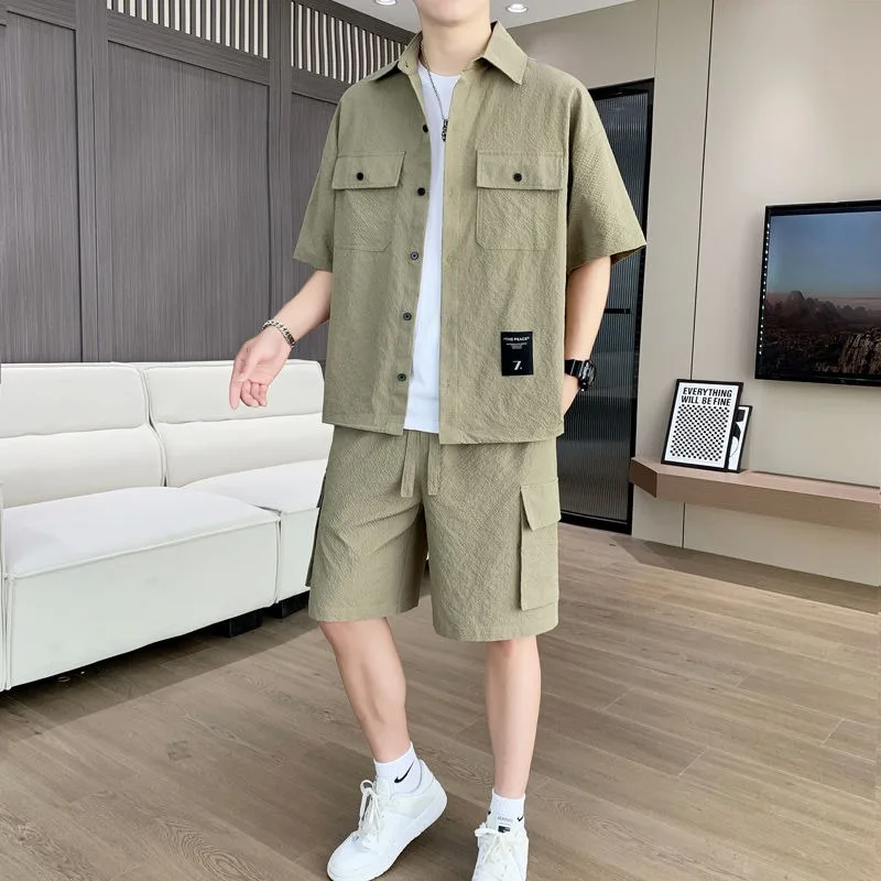 

[Manny Famous Products] 2024 Summer Trend Men Men Handsome Short-sleeved Shorts Set Casual All-match Explosive Men's Clothing