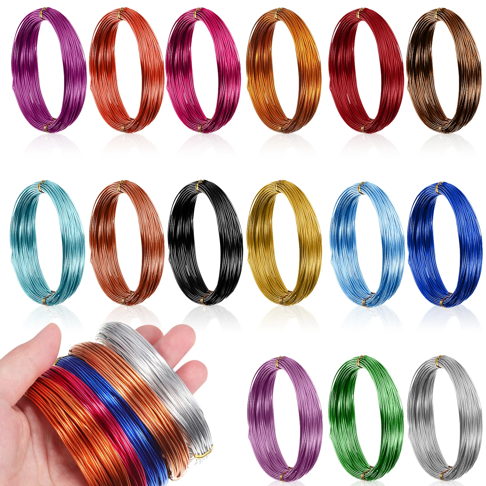 

15 Rolls Aluminum 1 0mm Anodized Aluminum Wire 10m Soft Bendable Anodized DIY Crafts Jewelry Making Beading Wire