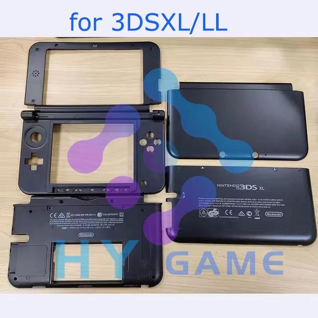 5 Parts Game Console Case for 3DS LL/XL Faceplate Middle Housing Hinge Part Bottom Middle Shell Top Bottom Middle Battery Cover