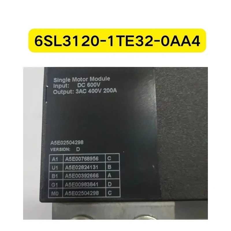 6SL3120-1TE32-0AA4 SINAMICS Single Motor Module 200A 6SL3120 1TE32 0AA4 TESTED OK
