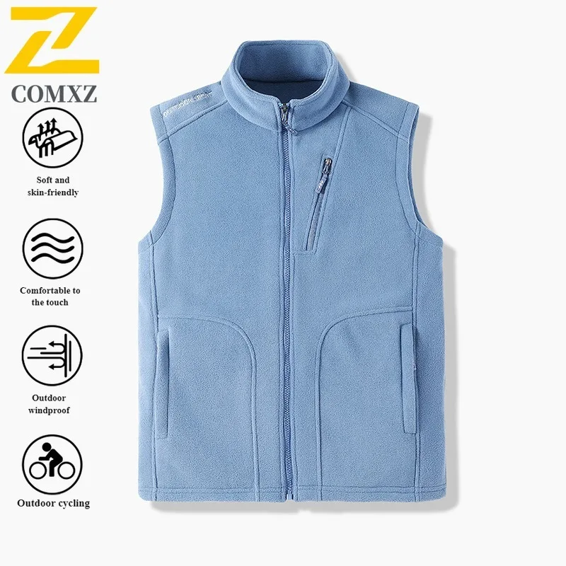 

EIAO Autumn Winter Men's Fleece Sports Vest Thickened Windproof Warm Sleeveless Top for Outdoor Hiking Camping Fishing New 2025