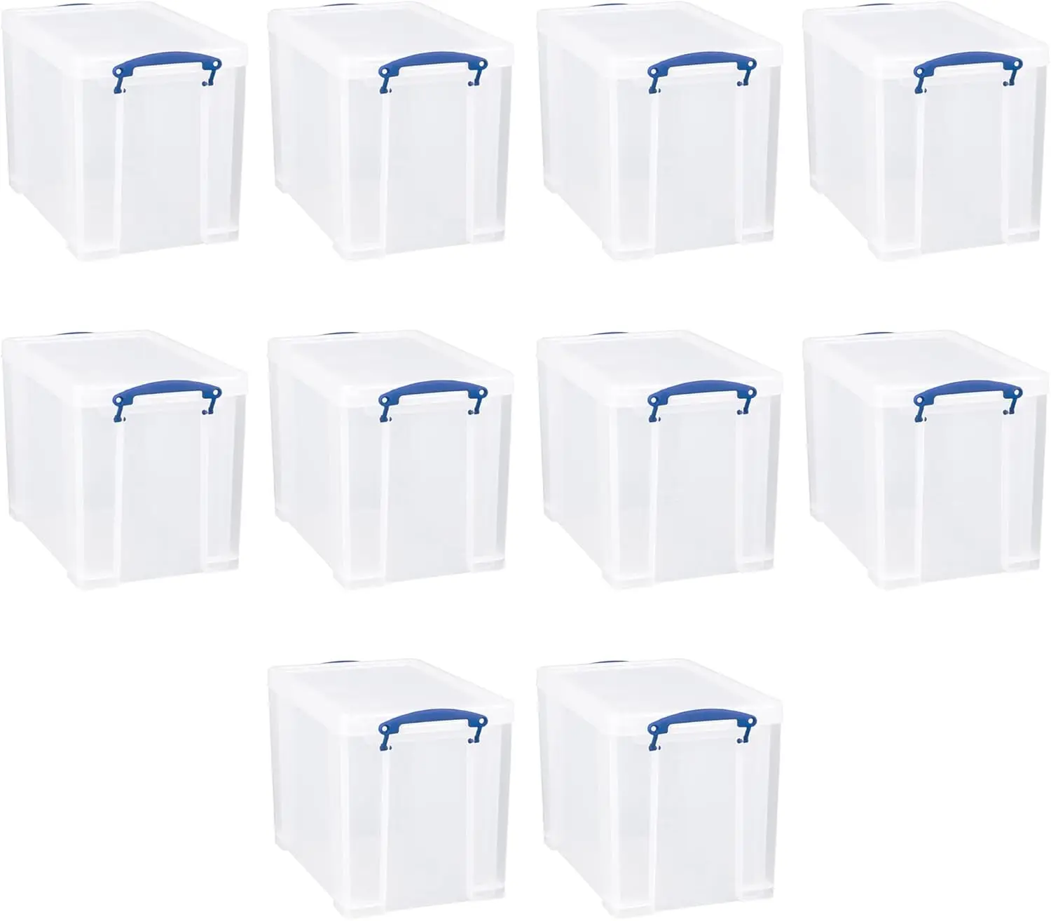 Really Useful Box 19 Liter Plastic Stackable Storage Container With Snap Lid & Built-In Clip Lock Handles For Home & Office