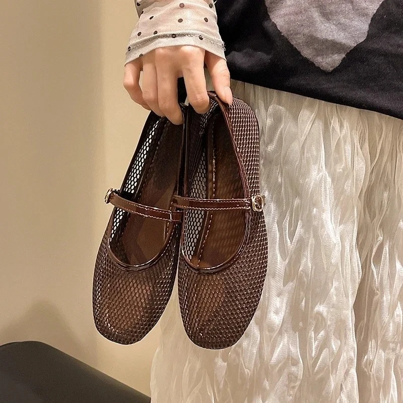 New Retro Mary Jane Women's Single Shoes Classic Design Shallow Square Toe Breathable Comfortable Versatile Style