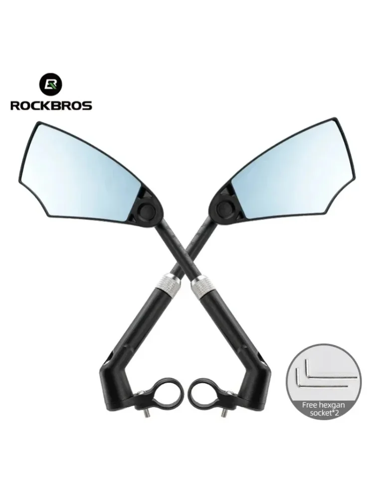 ROCKBROS Lokaler Versand Fahrrad-Rückspiegel Verstellbar 360° Drehbar Fahrrad-Reflektor Lenkerspiegel Anti-Explosion Blendfrei Für Mountainbike Straßenrad Roller