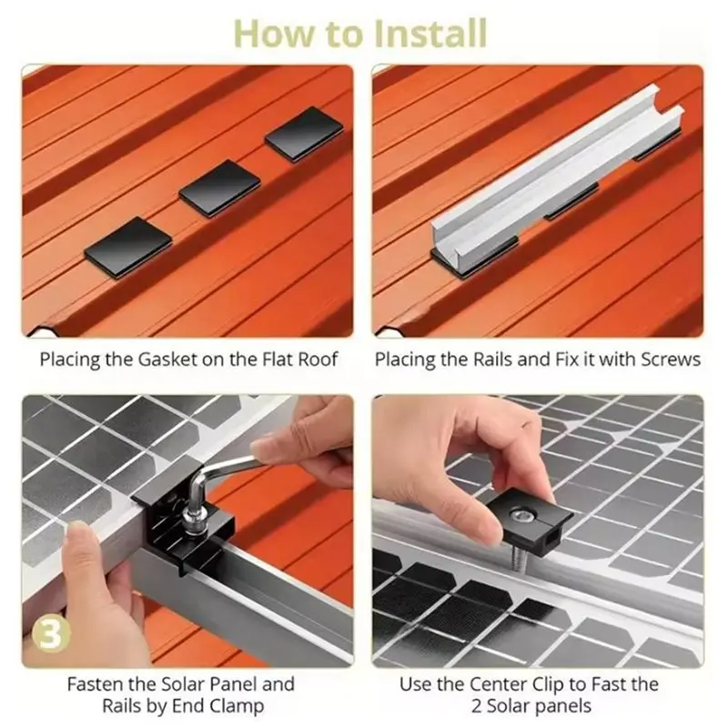 ABEZ 120Mm U-Rail Solar Mounting Kit - Complete Solar Panel Mounting Set