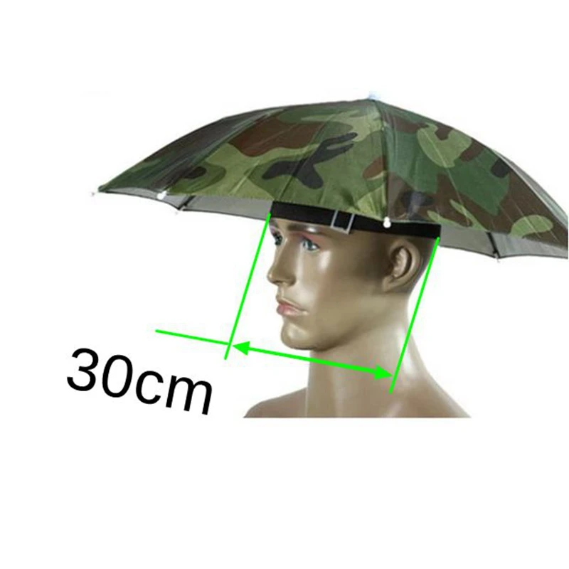 Hat Umbrella Anti-uv Head-mounted Hat Umbrellas 65cm Outdoor Fishing Sketching Camouflage Umbrella Cap Photography For Women Men