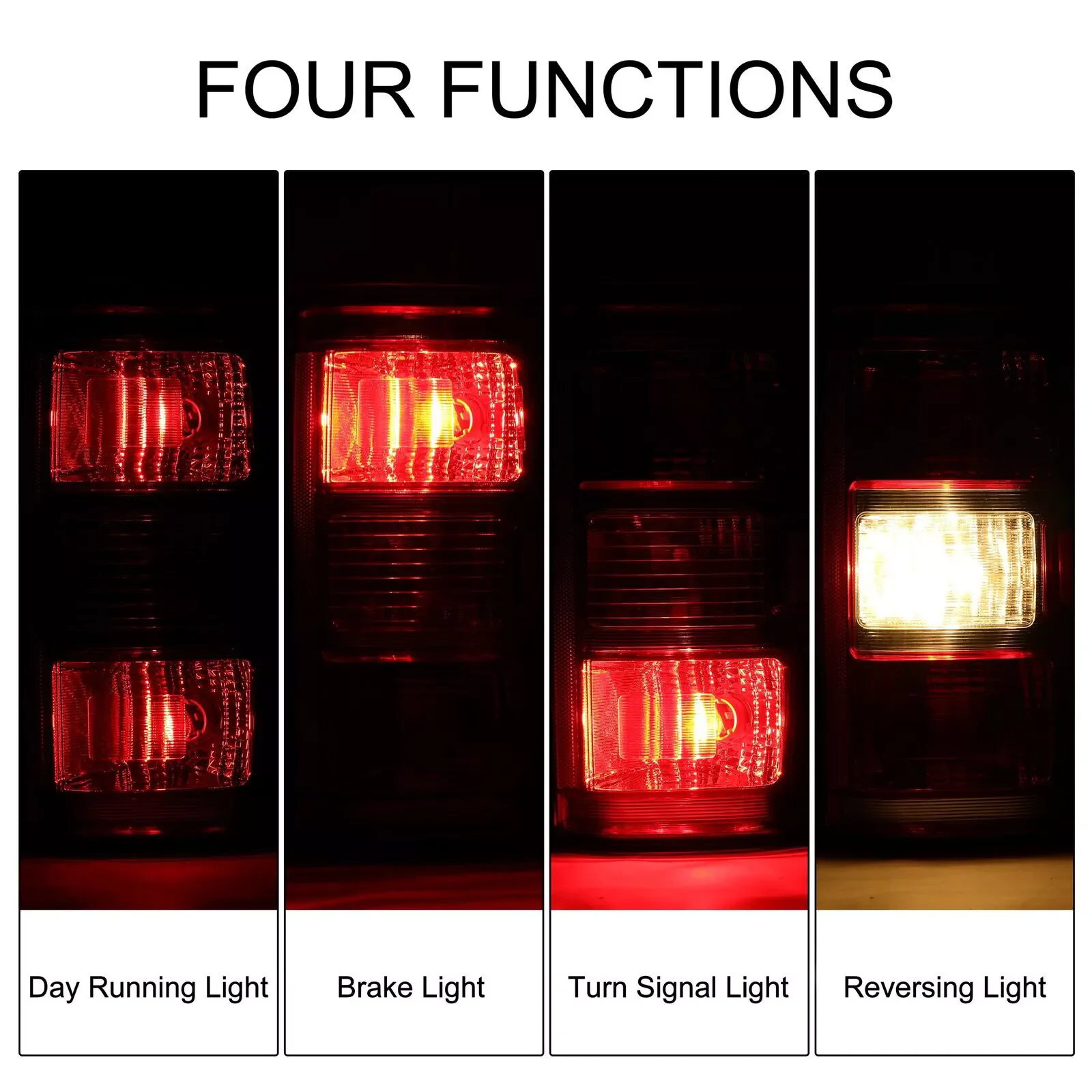 أضواء خلفية للسيارة مع لمبات لفورد F150 2018 2019 2020 ضوء الفرامل JL3Z-13404-D, JL3Z-13404-G, JL3Z-13404
