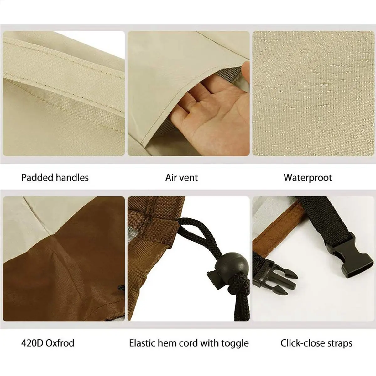 

【Промоция】8 упаковок чехлов на стул Адирондак для патио 31X33X36 дюймов сверхмощный чехол на стул для патио 420D, бежевый