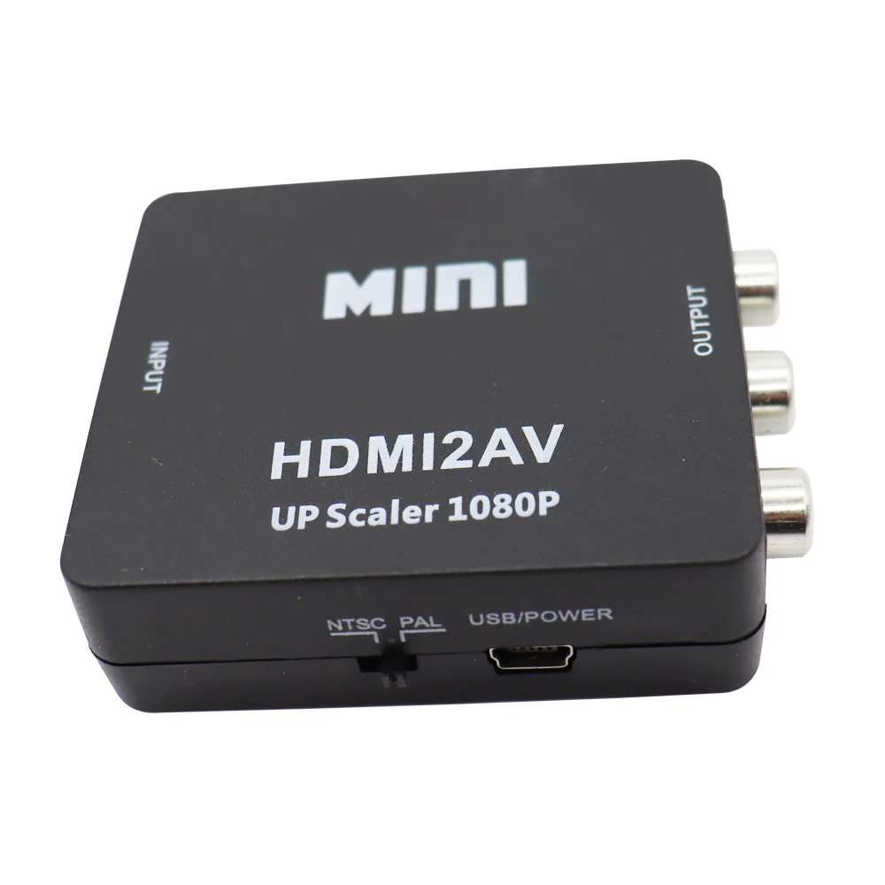 HDMI2AV HDMI-متوافق مع محول محول AV مركب للفيديو RCA AV/CVBS للتلفزيون VHS VCR DVD