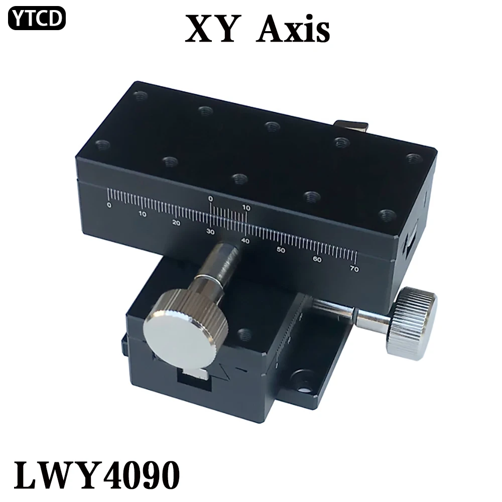 

XY Axis LWY4090 40*90MM Dovetail Groove High Precision Sliding Table Manual Shift Platform Gear Knob Adjust Slider Linear Guide