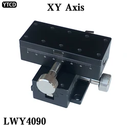 XY Axis LWY4090 40*90MM Dovetail Groove High Precision Sliding Table Manual Shift Platform Gear Knob Adjust Slider Linear Guide