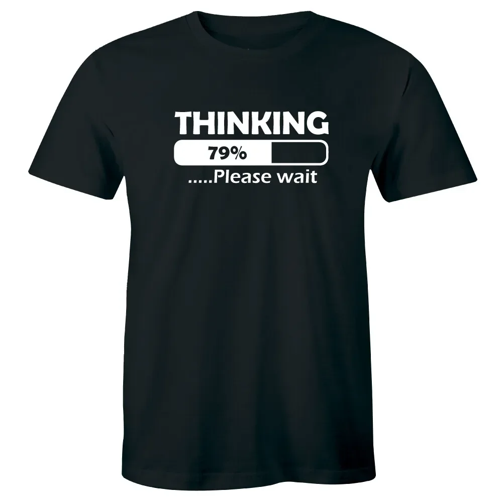 Thinking Please Wait Funny Crew Neck Men''s T-Shirt