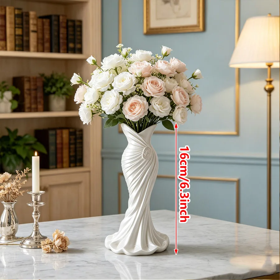 Elegant Dress-Shaped 3D Printed Vase, High-End Modern Minimalist Sculptural Style, 6.3 inch, Unique Vase - Ideal for Flower - view 4