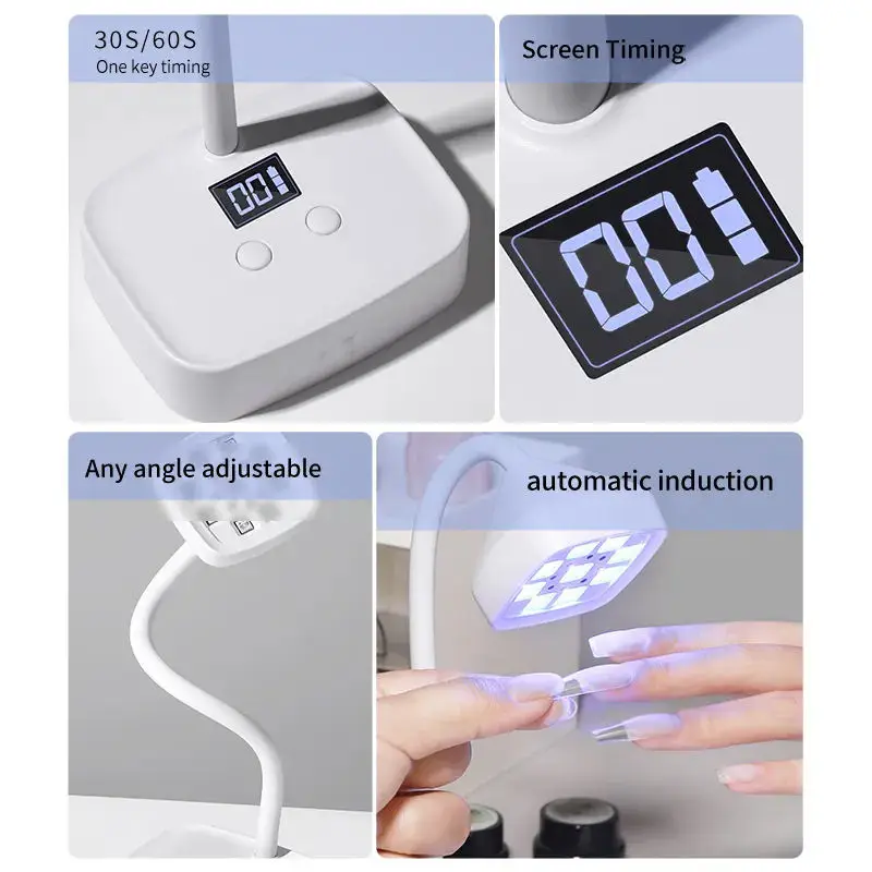 Portable Rechargeable Cordless Nail Dry Private Label Nail Uv Lamp Wireless Mini Uv Led No Touch Nail Lamp