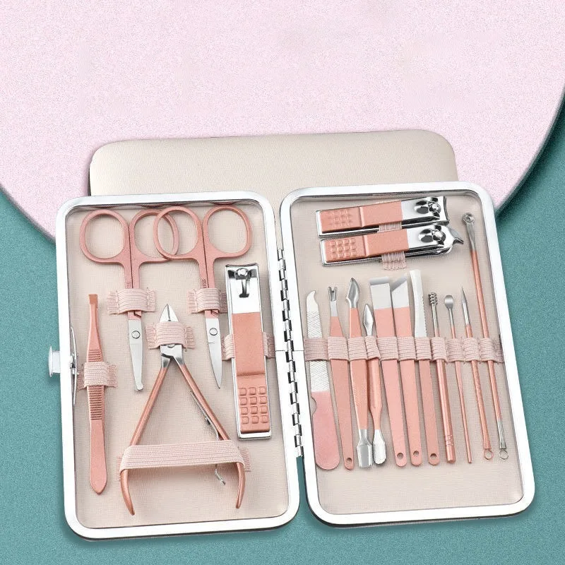 7/18pcs/set Stainless Steel Manicure Set Professional Nail Clipper Kit of Pedicure Tools Ingrown ToeNail Trimmer