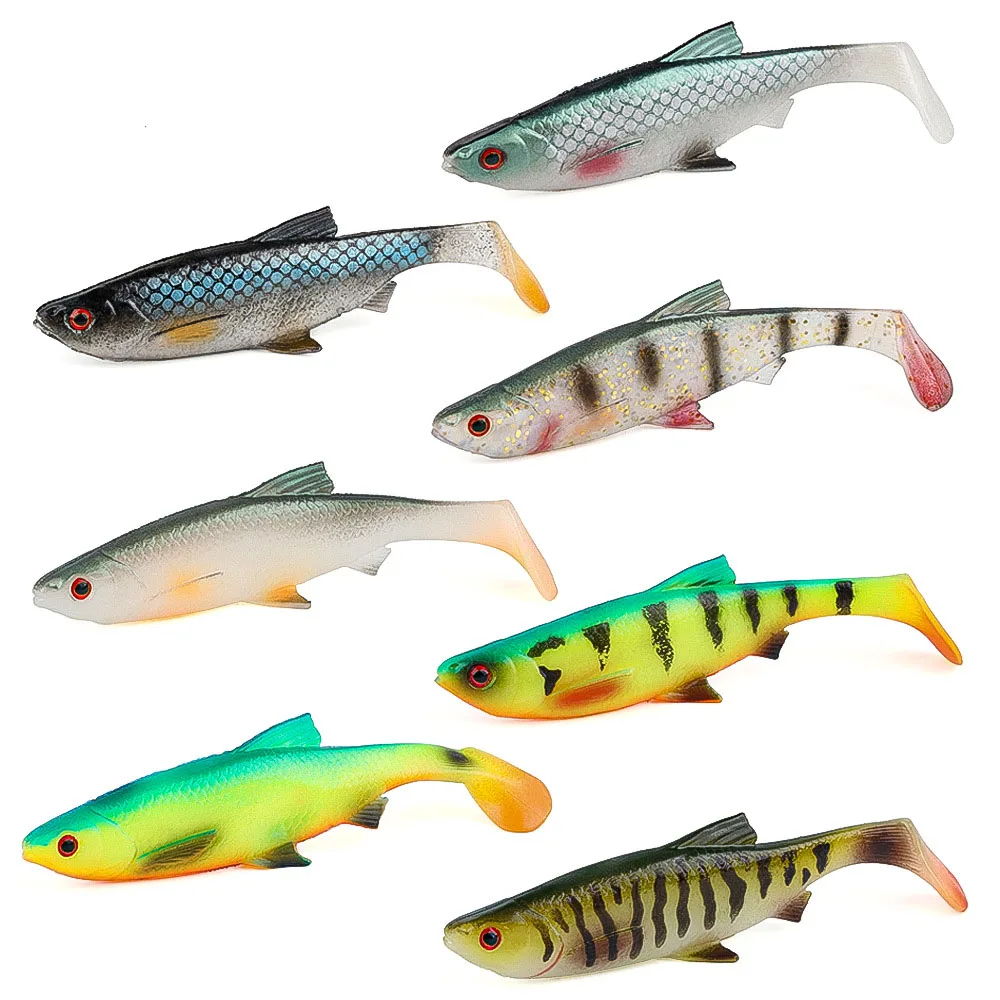 1/2/5pcs Shad Bait Zander Pike Fishing Lures Swimbait 9cm 13cm 18cm Paddle Tail Realistic Soft Plastic Lure Glide Bait for Bass