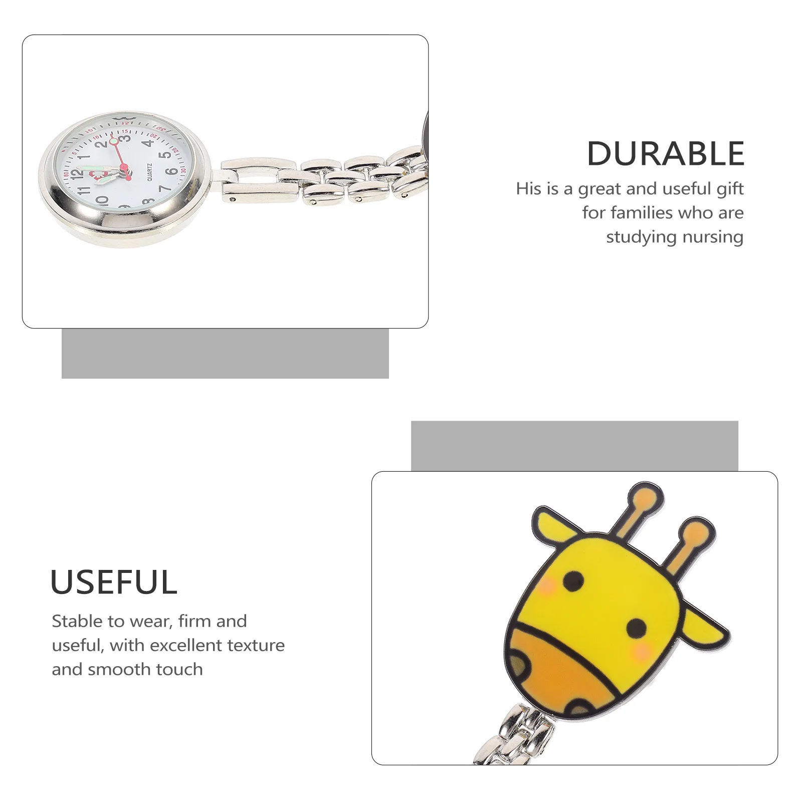 

Nurse Watch Cartoon Pattern Doctor Pocket Watch Durable Material Excellent Texture Long Service Life Clear Dial Design Practical