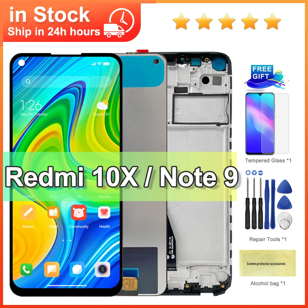 6.53'' For Xiaomi Redmi Note 9 Note9 M2003J15SC Lcd Display Touch Screen Digitizer Part For Redmi 10X 4G Redmi10X Screen