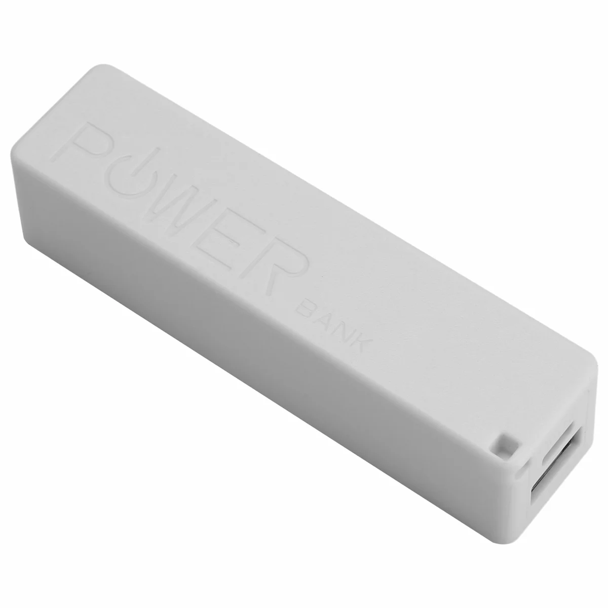 HIHI Portable External Power Bank Battery Charger 18650 with Keychain (Without Battery) (White)