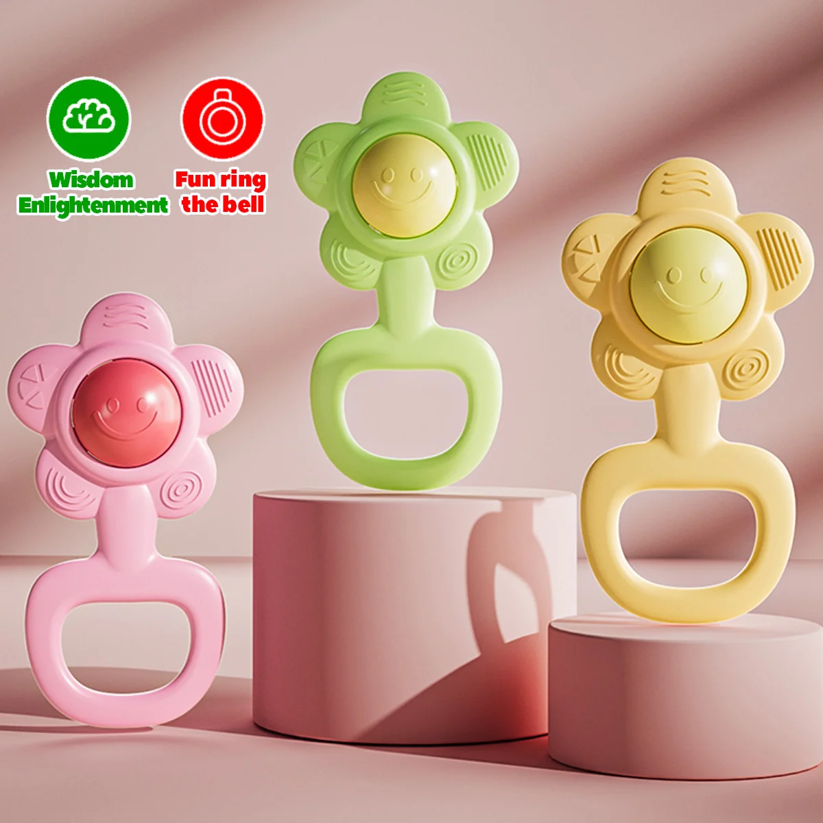 Sunflower Hand Bell Toy | Cultivating Youngsters'S Hand Holding Ability, Suitable for Boys and Girls, Random Color
