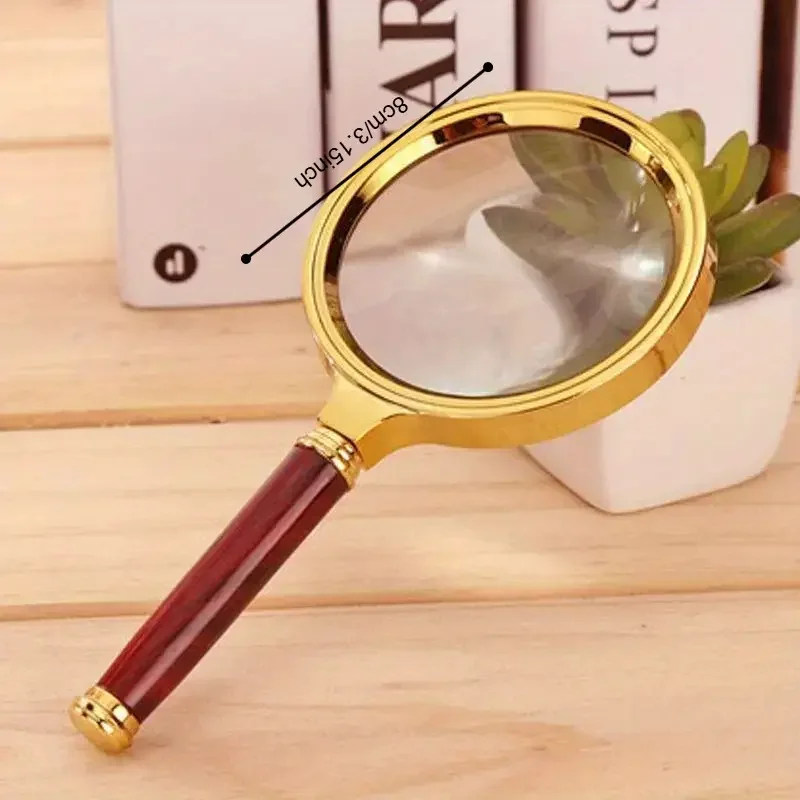 Metal Magnifying Glass, 50x HD Handheld Loupe for Reading, Jewelry & Insect Observation, Science, Sun Fire Start