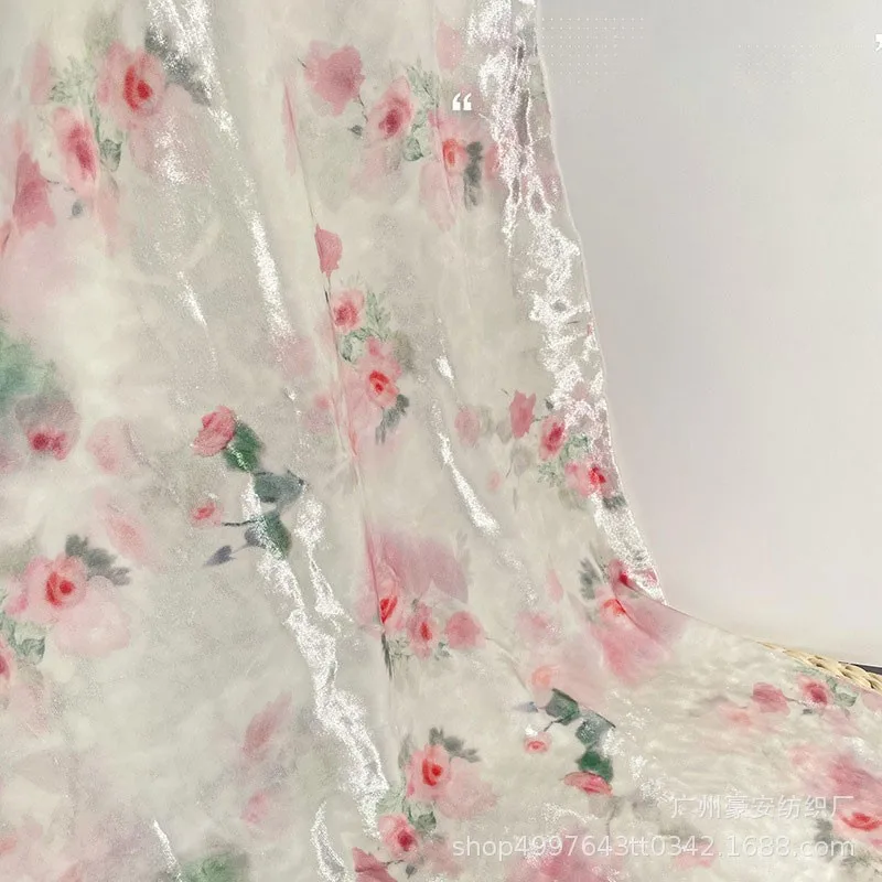 

100x155cm Elastic Soft Shiny Gold Rose Flower Velvet Fabric for DIY Dress Clothing Brocade Velvet Weaving Material Clothing Supp